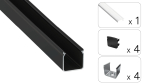 TEKKNI HELSE Set, black, transparent cover, 2.02 m